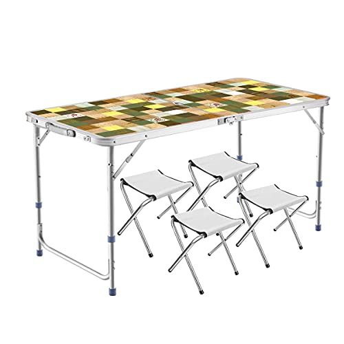DesertFox アウトドア 折りたたみ テーブル 120/90cm 高さ3/2段階調整可能 自由に高さ調整可能ピクニック レジャー キャンプ用 折畳み コンパクト 収納 簡単組立