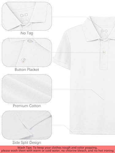 Image of OHD 3 Pack School Uniform for Boys Polo Shirt Cotton Uniform Shirts for Boys Kids School Clothes 3-14 Years