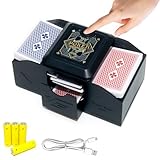 HomeBeyond Automatic Card Shuffler, One-Press AUTO & Sensing Mode, Electric Shuffling Machine for 1-2 Decks, Low Noise, Portable Shuffler for Poker, UNO, Blackjack, Skip-Bo, Phase 10