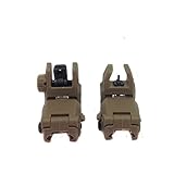 #1 Front & Rear Set Flip Up Back Up Sights Rails DARK EARTH