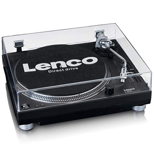 Lenco L-3809 Tourne-Disque USB avec entraînement Direct – Préamplificateur – 33 et 45 TR/Min – MMC – RCA – Line Out – Noir - Les Beatles, Paul McCartney, John Lennon, RIngo Starr, George Harrison Lenco L-3809 Tourne-Disque USB avec entraînement Direct - Préamplificateur - 33 et 45 TR/Min - MMC - RCA - Line Out - Noir – Image 4