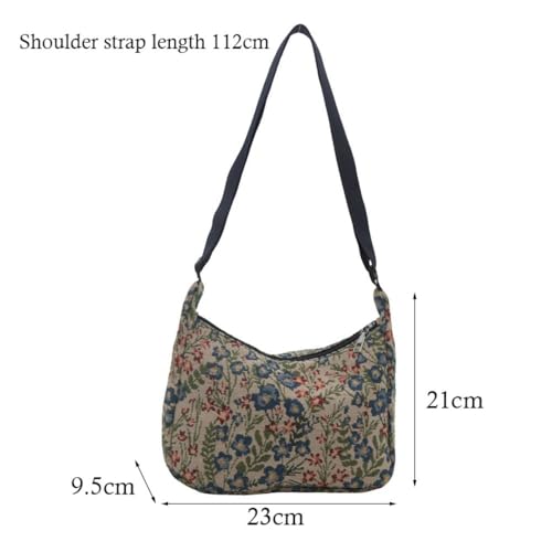 Crossbody Bag Casual Vintage Handbag Printed Pattern Messenger Bags for Women(Dark Blue)2
