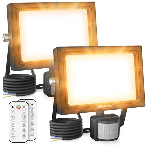 MEIKEE 35W LED Strahler mit Bewegungsmelder Fernbedienung 2700K Warmweiß 3000 LM Außenstrahler LED Fluter IP66 Wasserdicht Scheinwerfer Außenleuchte für Garten Garage Sportplatz 2PCS MEIKEE 35W LED Strahler mit Bewegungsmelder Fernbedienung 2700K Warmweiß 3000 LM Außenstrahler LED Fluter IP66 Wasserdicht Scheinwerfer Außenleuchte für Garten Garage Sportplatz 2PCS