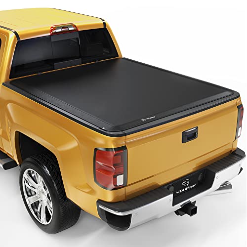 YITAMOTOR Soft Roll Up Truck Bed Tonneau Cover Compatible with 2014-2018 Chevy Silverado / GMC Sierra 1500, Fleetside 5.8 ft Bed