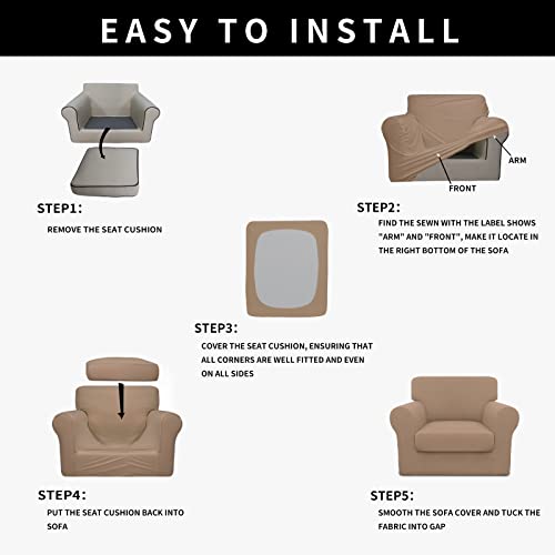 Image of Easy-Going Waterproof 2 Pieces Chair Cover Couch Covers for Sofa