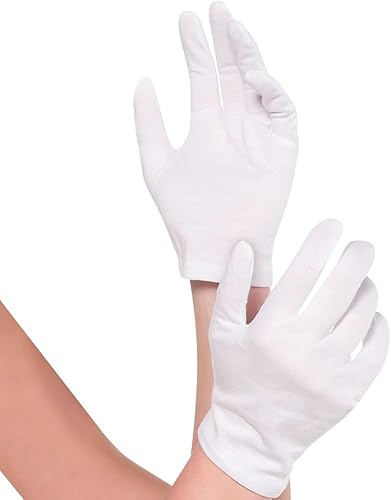 Guantes de algodón blancos Talla estándar para adultos 1 par
