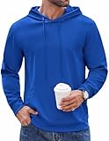 Picture of COOFANDY Men's Hoodie Long Sleeve Hooded Pullover Casual Fashion Sweatshirts Drawstring Gym Hooded with Kanga Pocket Blue