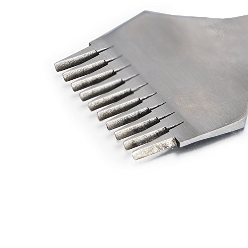 Diy Leather Tool Stainless Steel 2/5/10 Prong Flat Leather Chisel Craft Tools Prong Hole Piercing Hole Punch Tool Kit (3.38Mm) #TOP4