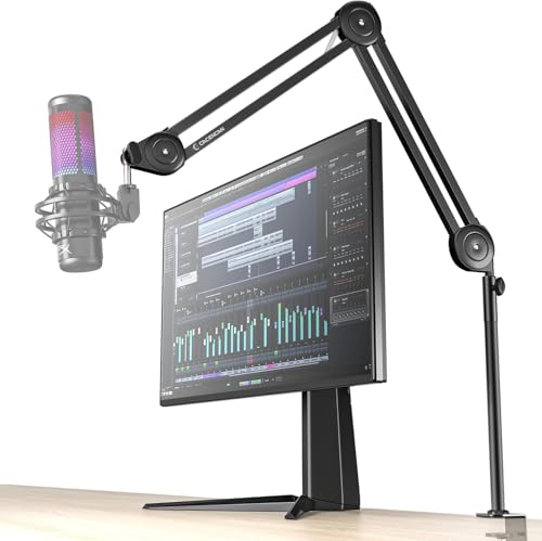 【長く高くなる改良型】 M04 マイクブームアーム マイクアーム マイクスタンド アーム コンデンサー マイク用 ダイナミックマイク用 卓上マスタンド 耐荷重2.5kg 角度高さ調節 伸縮 実況 配信 収録 カラオケ 日本語説明書