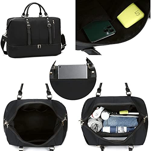 CAMTOP Weekender Bag Women Carry On Bag Travel Duffle Bag Large Overnight Bag for Women (Black) 7 CAMTOP Weekender Bag Women Carry On Bag Travel Duffle Bag Large Overnight Bag for Women (Black)