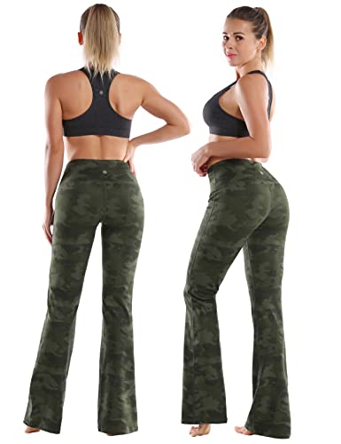 Image of BUBBLELIME 29 inch /31 inch /33 inch /35 inch /37 inch 3 Styles Women's High Waist Bootcut Yoga Pants Basic /Side Pockets Tummy Control Workout Flared
