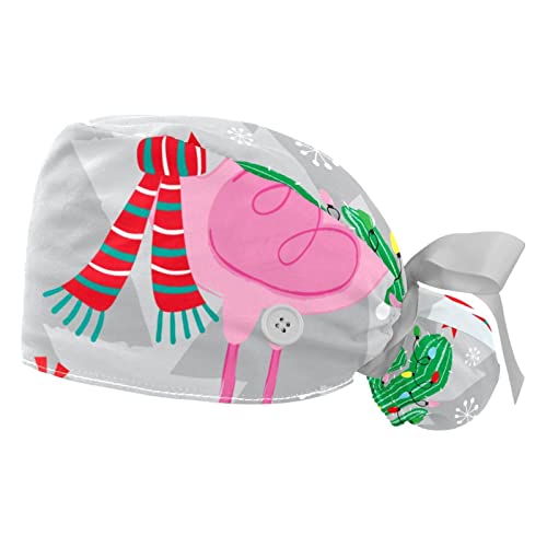 Chapeaux de travail respirants JDEZ anti-transpiration : lot de 2 casquettes bouffantes Noël