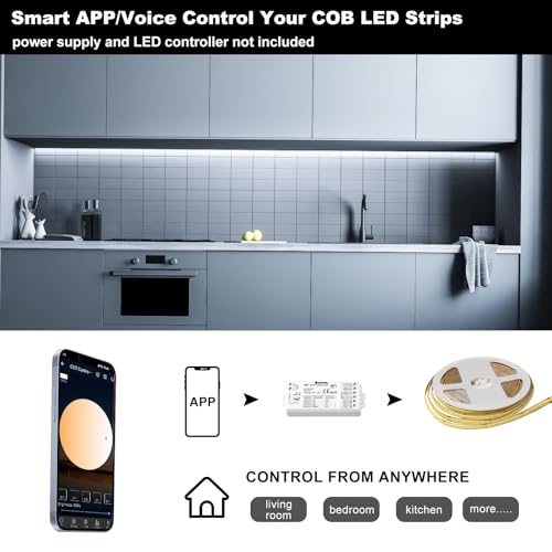 Tira Led COB 32.8ft 24V Luz Blanca Fría 6000K Flexible miniatura 3