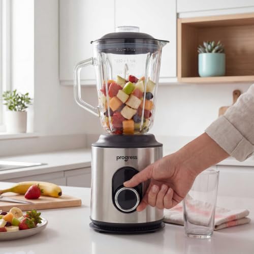 Progress Jug Blender 1.5L Glass, 550W, 2 Speed Plus Pulse, Silver - Image 4