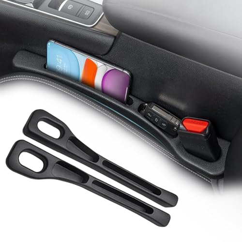 XCF 車 隙間埋め 2個入り 隙間クッション 車用 便利グッズ 収納スロット 隙間ギャップフィラー 落下防止 取り付け簡単 車用シート 隙間収納 運転席 収納スロット (ブラック)