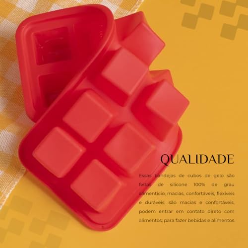 Forma de Gelo Silicone 12 Cubos Quadrados Perfeitos Multiuso Flexível Prática Fácil de Soltar Reutil