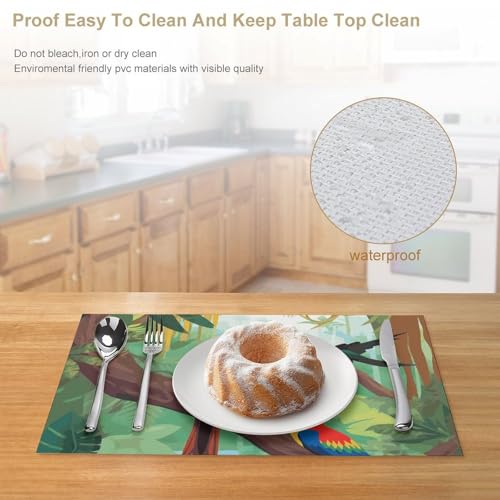 Sets de table en PVC lavables de qualité premium pour table chic | Lot de 4