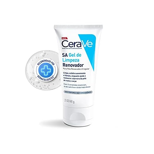 CeraVe, SA Gel de Limpeza Renovador, com Ácido Salicílico, Ácido Hialurônico e Efeito Esfoliante 60g
