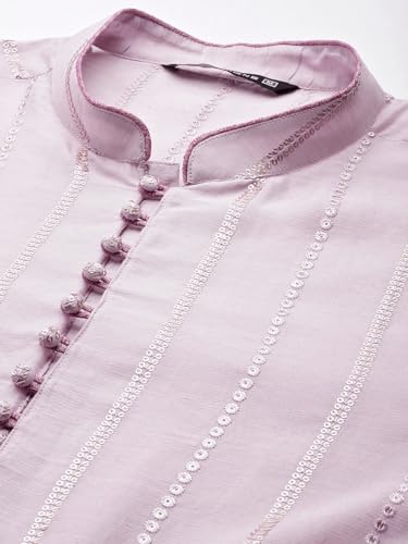 Image of See Designs Pink Regular Fit Self Pattern Kurta