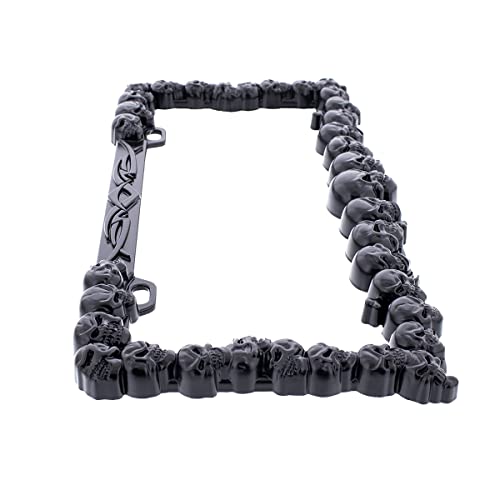 United Pacific Universal Die-Cast Metal, Black Skull License Plate Frame Holder For Cars, Trucks, Rvs, Semi, Tough & Durable Car Accessories - 1 Unit #TOP3
