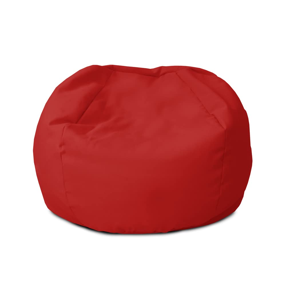rucomfy Beanbags Small Kids Indoor/Outdoor Bean Bag. Children's Outside Garden Chair. Pre-Filled Water Resistant & Durable. 50cm x 65cm (Red, Beanbag Only)