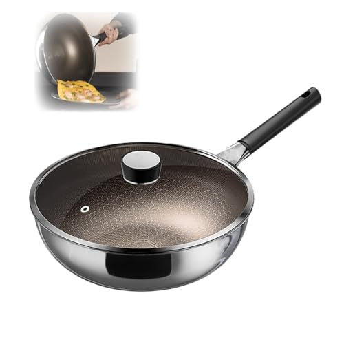 Wok de Titanio con Tapa, Antiadherente, 11.81"