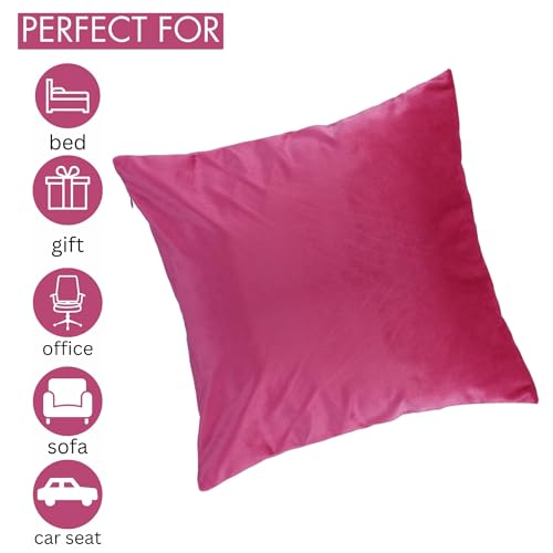 Image of Cushion Covers Velvet Set of 3, 16 inch x 16 inch (Pink)