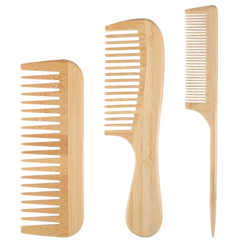 3Pcs Wooden Comb Set for Hair and Beard
