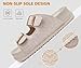 KuaiLu Womens Sandals with Arch Support Comfortable Slippers Orthopedic Cushion Recovery Slides Summer Fashion Leather Buckle Casual Plantar Fasciitis Shoes for Indoor&Outdoor Size White 10