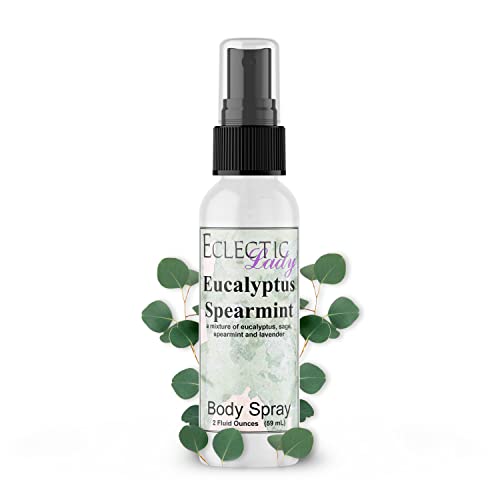 Eclectic Lady Eucalyptus Spearmint Body Spray, Double Strength, 2 ounces, Body Mist for Women with Clean, Light & Gentle Fragrance, Cologne with Soft, Subtle Aroma For Daily Use