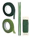 Premium Quality 1/2 Inch Floral Tape, Self-Sealing, Dark Green and Ligh Green, With Green Paddle Wire 22-Gauge Inludes 12 Pieces of 18 Inch 18 Guage Wire.