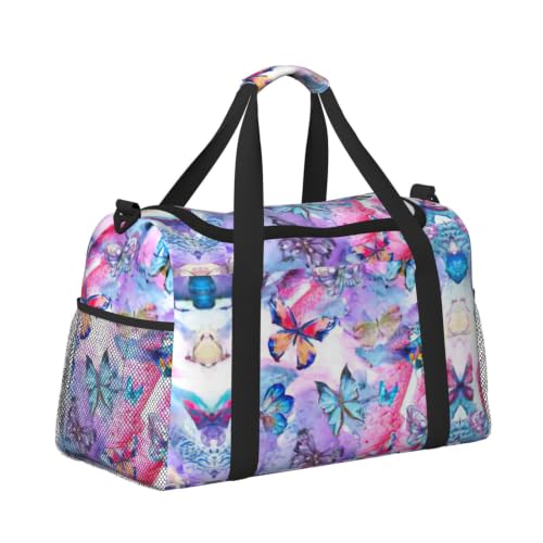 Bolsa de viaje impermeable de gran capacidad con mariposas 3