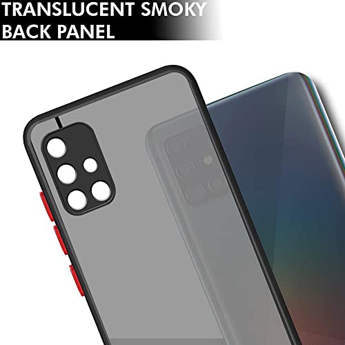 Image of TheGiftKart Translucent Hybrid Back Cover Case for Samsung Galaxy A51 | Smoked Matte Back | 360 Degree Protection | Protective Hard Back Case Cover for Samsung Galaxy A51 (PC & TPU | Black Bumper)