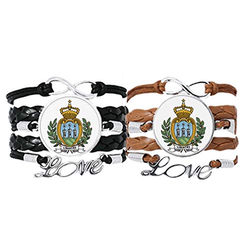 Pulsera de San Marino de cuero ideal para viajeros y amantes de la cultura europea
