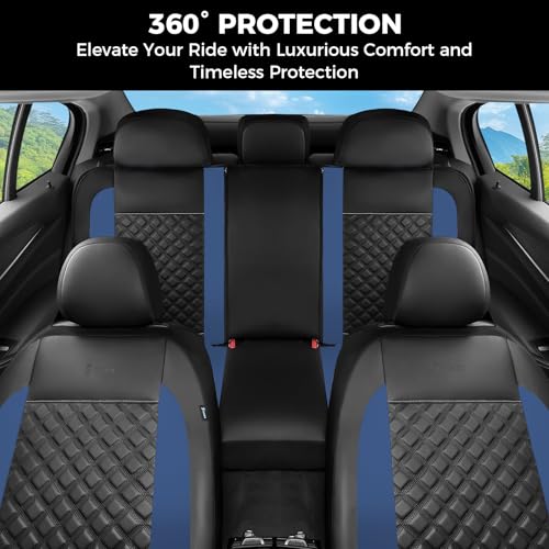 Image of FLORICH Seat Covers, Front Seat Covers 2 PCs, Automotive Seat Cover for Cars, Luxury Leather Universal Seat Cover Accessories Fit for Most Cars SUV Truck Sedans(Blue)
