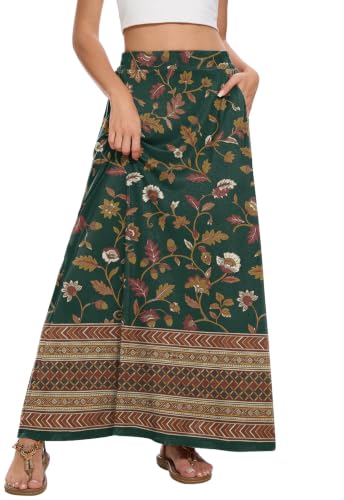 Image of Womens Maxi Skirt Long Flowy Summer A-Line High Waist Skirts