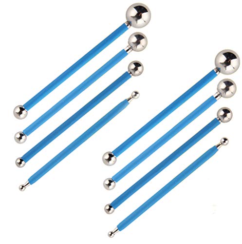 Chiloskit 8pcs Double Steel Pressed Ball Tile Grout Repairing Stick Ceramic Floor Grouting Glue Gaps Scraping Tools