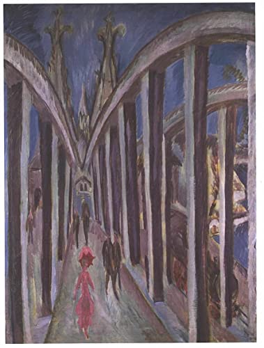 Poster Ernst Ludwig Kirchner Pont sur le Rhin à Cologne toile sans cadre 50x70 cm déco salon
