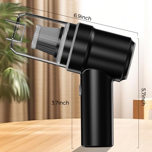 HIYAA Handheld Vacuum, 7000Pa Powerful Car Vacuum Cleaner Cordless, Portable Rechargeable Handheld Vacuum with Blowing, Blow Nozzle Brush, 2 Filters, Black - 8