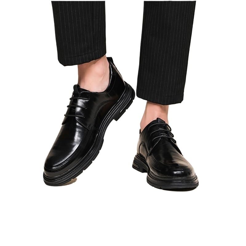 Men's Dress Shoes Comfortable Breathable Leather Upper Men's Lace-ups Rubber Soft Sole Shoes Stable Grippy and Elegant Shoes for Men3