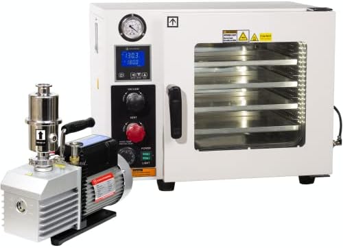 Across International AT09v.110 Ai AccuTemp Vacuum Oven with 9 cfm Dual-Stage Pump and Fittings, 5 Sided Pad Heating, 0.9 cu. ft.