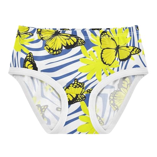 Yellow Butterflies Blue White Stripes Girls Underwear Toddler 2t Cotton Girl Panties Cute Stylish Briefs Kids Undies