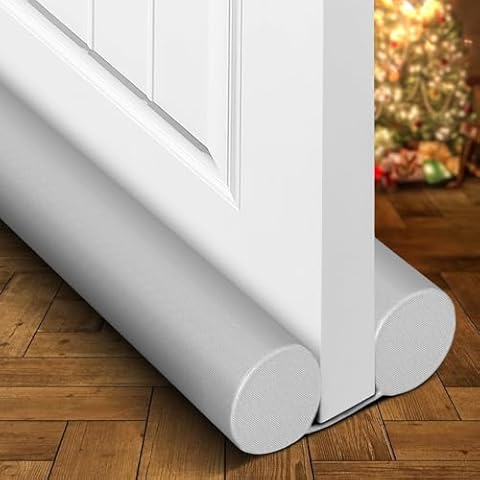 Holikme Door Draft Stopper Door Sweep Weather Stripping Noise Blocker Window Breeze Blocker Adjustable Door Sweeps, Grey Cover