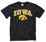 Iowa Hawkeyes Arch with Logo T-Shirt (Black, Large)