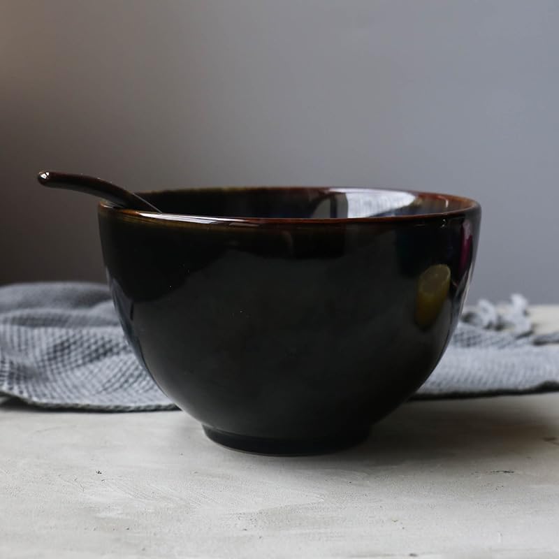 Miski do Ramen Miska na owoce Kreatywna ceramiczna miska Retro Miska na sałatkę Domowa miska na płatki śniadaniowe, zupy, makaron salaterka talerze obiadowe