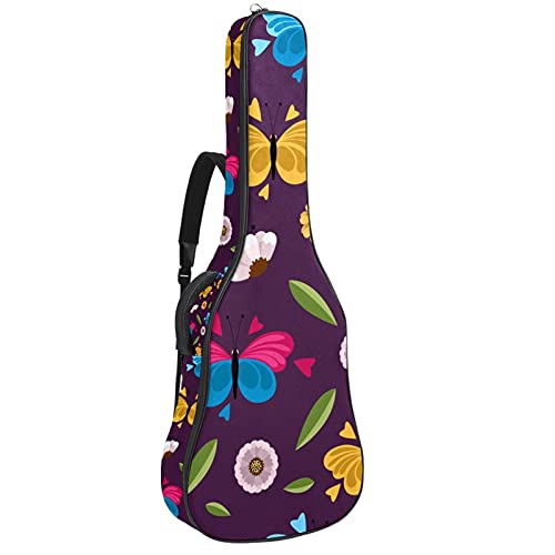 Sac à dos guitare mandoline et basse avec motif papillon violet