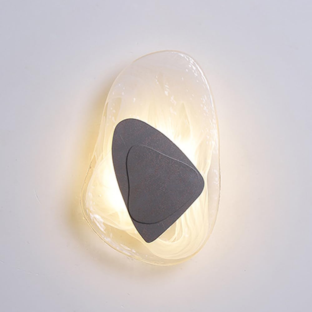 SXECAEPS LED Wall Sconce Glass Light Fixture Modern Lamp Art Deco Lighting Geometric Sconces Lamps 10W Wash Lights for Bedroom Bedside Living Room Hallway