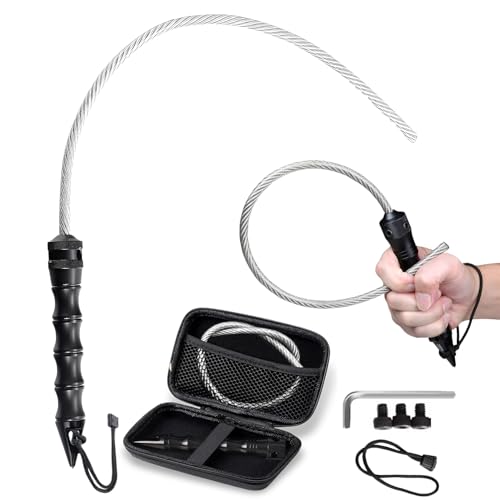 Kubotan mit Whip - Effektive Selbstverteidigung - Extra Stark Selbstschutz-Set für Notsituationen als Notfallhammer Glasbrecher