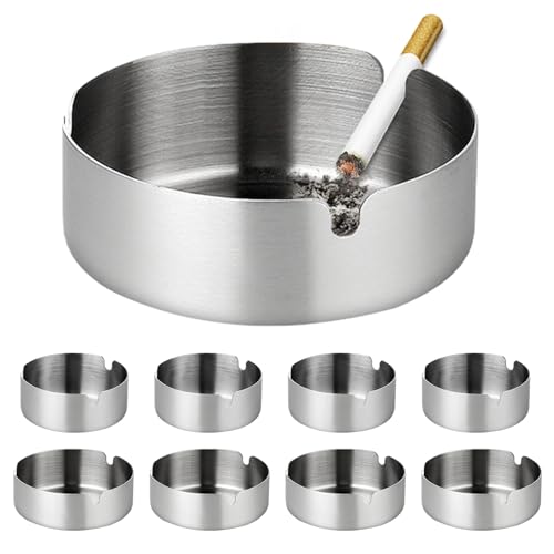 Cendrier pour l'extérieur en inox lot de 8 pour vos soirées terrasse