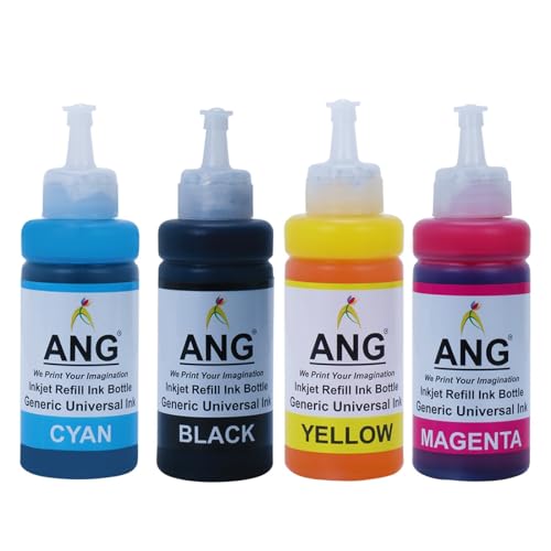 Image of ANG Refill Ink Kit for DeskJet 2131 Printer | 100ML Each Bottle | Multi-Color Ink (Black, Magenta, Cyan, Yellow)